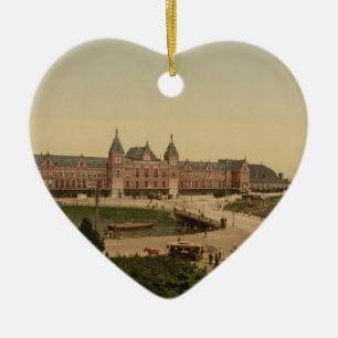 Centralstation Amsterdam, Nederländerna Julgransprydnad Keramik