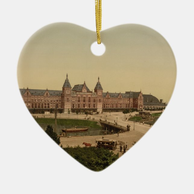 Centralstation Amsterdam, Nederländerna Julgransprydnad Keramik (Framsidan)