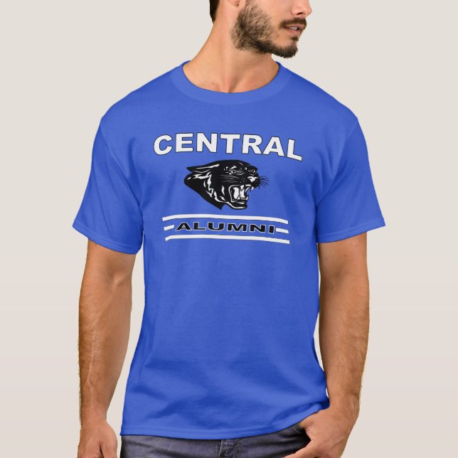 Centralt Alumni Deep-Royal blått T Shirt (Framsida)