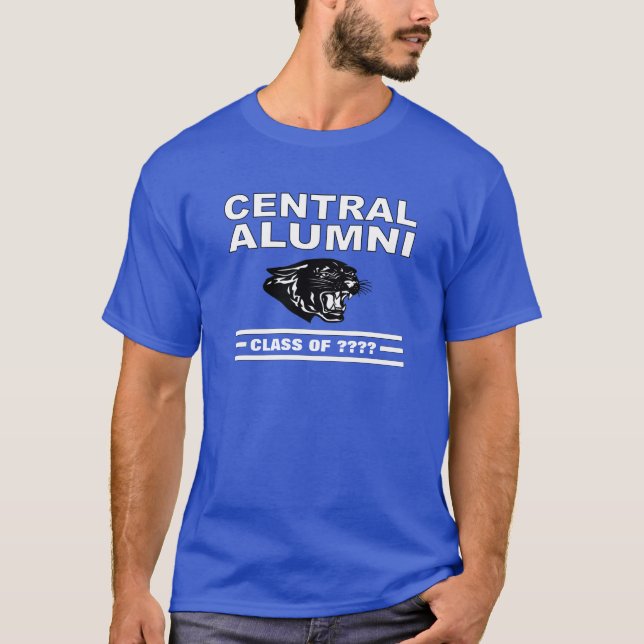 Centralt Alumni Deep-Royal blått T Shirt (Framsida)