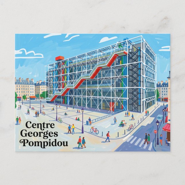 Centre Georges Pompidou Frankrike Vykort (Framsida)