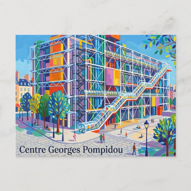 Centre Georges Pompidou Frankrike Vykort (Framsida)