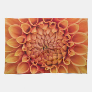 Centre Orange Dahlia Flower Kökshandduk