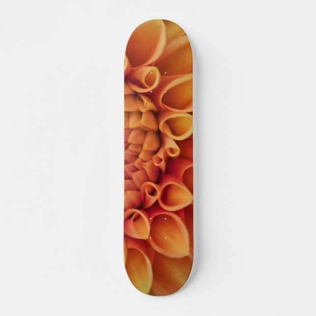 Centre Orange Dahlia Flower Mini Skateboard Bräda 18,5 Cm (Framsida)