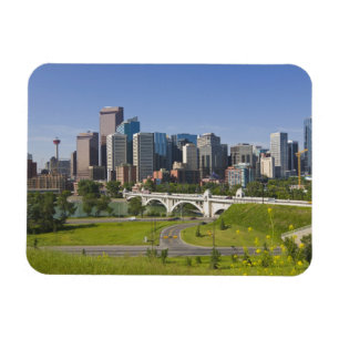 Centre St Bridge och Downtown Calgary, Alberta Magnet