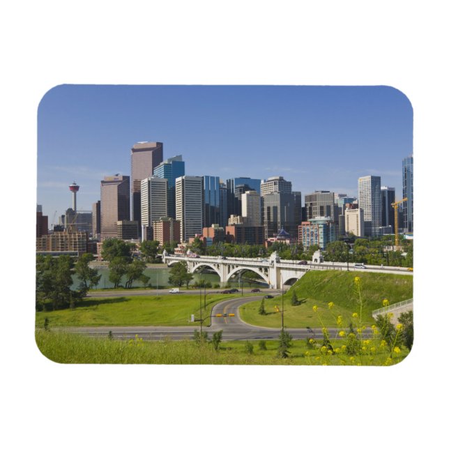 Centre St Bridge och Downtown Calgary, Alberta. Magnet (Horisontell)