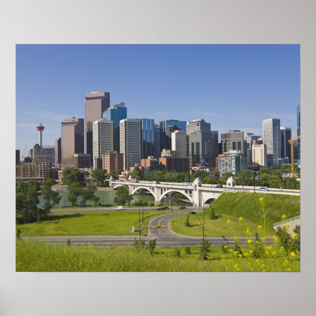 Centre St Bridge och Downtown Calgary, Alberta. Poster (Framsidan)
