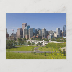 Centre St Bridge och Downtown Calgary, Alberta, Vykort