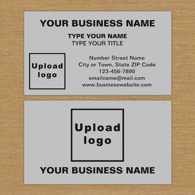 Centrera Affärskortet Justerat Stil Grått Visitkort (The front and back of the gray business card)