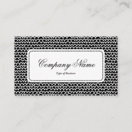 Centrera etikett v5 - Vågigt - Vitt på svart Visitkort