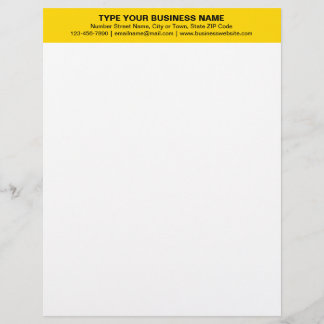 Centrera justerade enkla texter om Gultens rubrik Brevhuvud