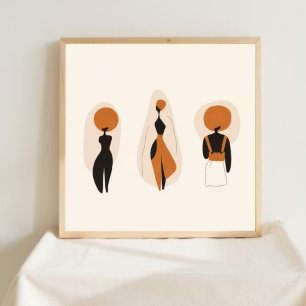 Centrerad Energi – Geometrisk Feministisk Väggkons Poster