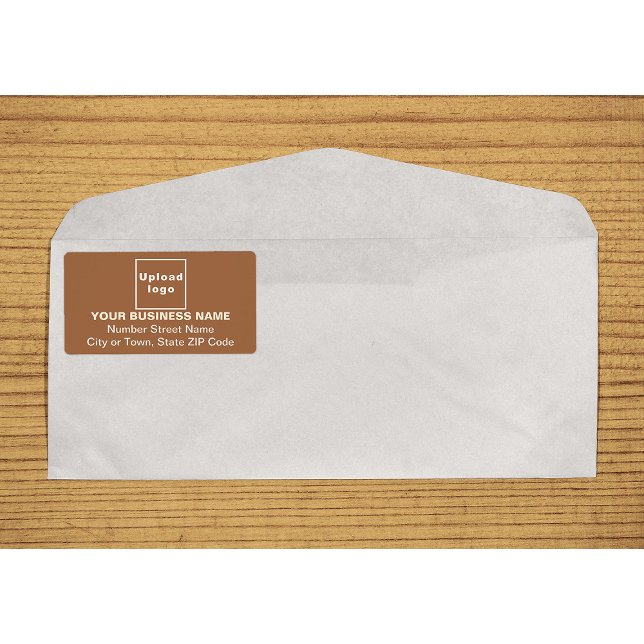 Centrerat Business Brun Fraktetikett Fraktsedel (Center aligned business brown shipping label on envelope)