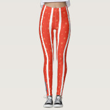 Centrering: Röda och vita stjärnstrimmiga leggings