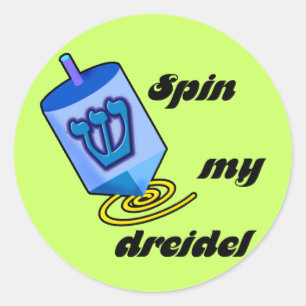 Centrifugera mina Dreidel Stickers Runt Klistermärke