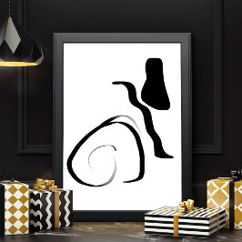 Centrifugering: Abstrakt, svartvitt Canvastryck