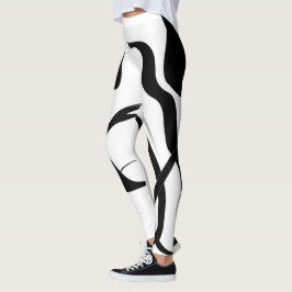 Centrifugering: Abstrakt, svartvitt Leggings