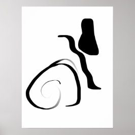 Centrifugering: Abstrakt, svartvitt Poster