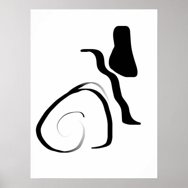 Centrifugering: Abstrakt, svartvitt Poster (Framsidan)