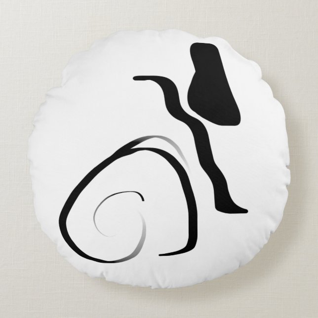 Centrifugering: Abstrakt, svartvitt Rund Kudde (Framsidan)