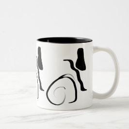 Centrifugering: Abstrakt, svartvitt Två-Tonad Mugg