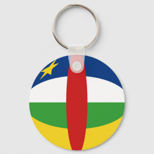 Centrrafrique Fisheye Flagga Keychain Nyckelring