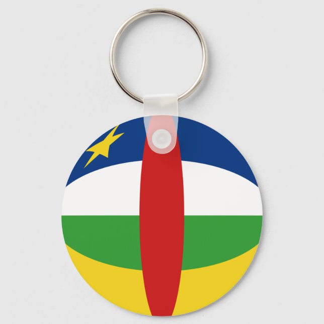 Centrrafrique Fisheye Flagga Keychain Nyckelring (Framsida)