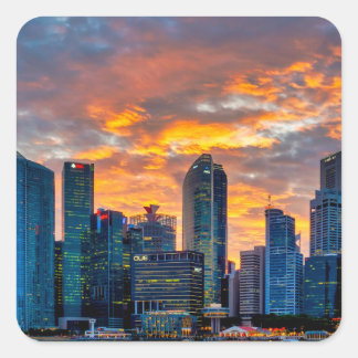 Centrum i centrala städer fyrkantigt klistermärke