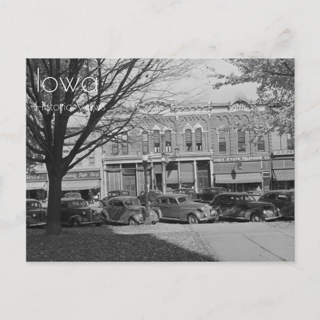 Centrum i innerstaden Grundy, Iowa vycard Vykort (Framsida)