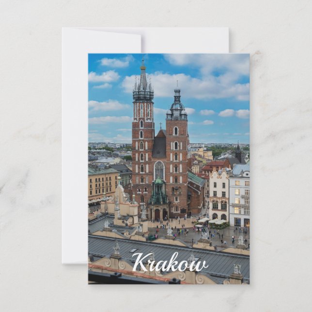 Centrum i Krakow ovanifrån i Polen (Framsida)
