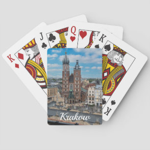 Centrum i Krakow ovanifrån i Polen Casinokort