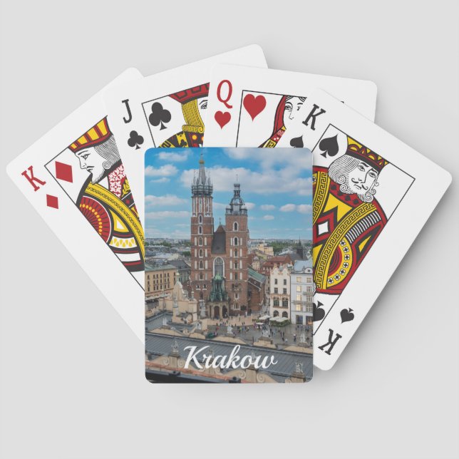 Centrum i Krakow ovanifrån i Polen Casinokort (Baksidan)