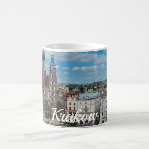 Centrum i Krakow ovanifrån i Polen Kaffemugg