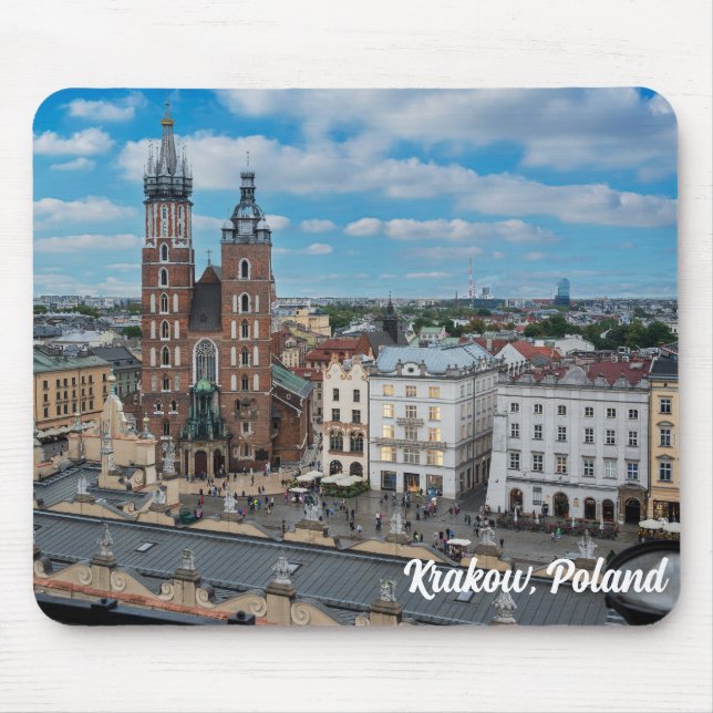 Centrum i Krakow ovanifrån i Polen Musmatta (Framsidan)