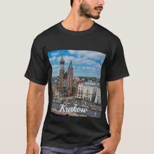 Centrum i Krakow ovanifrån i Polen T Shirt