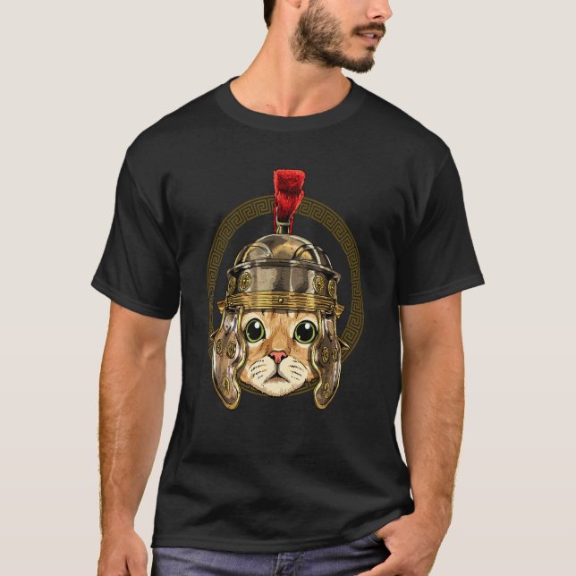 Centurion Cat Kattunge i det antika romerska djure T Shirt (Framsida)