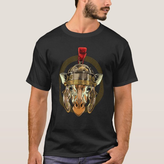 Centurion Giraffe Ancient Rom Roman Empire Giraff T Shirt (Framsida)