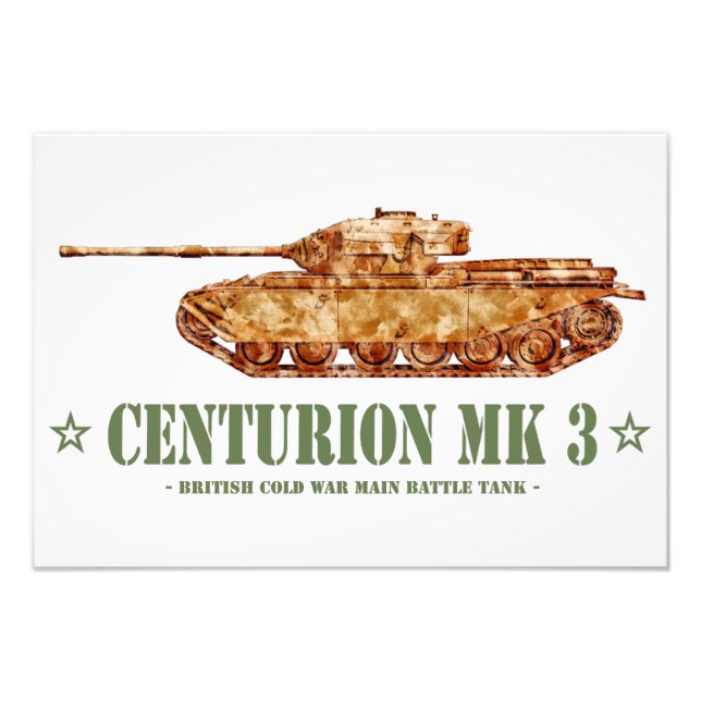 Centurion MK 3-stridsvagn brittisk MBT från kalla  Fototryck (Framsidan)