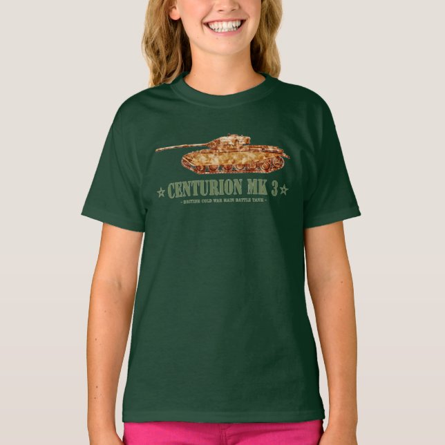 Centurion MK 3 Tank British MBT of Kall Krig T Shirt (Framsida)
