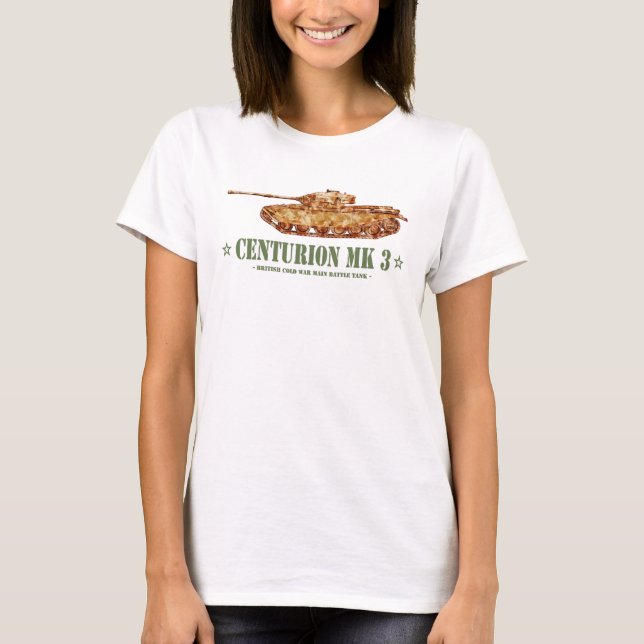 Centurion MK 3 Tank British MBT of Kall Krig T Shirt (Framsida)