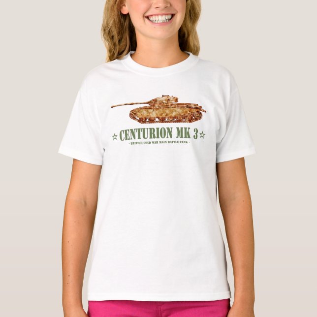 Centurion MK 3 Tank British MBT of Kall Krig T Shirt (Framsida)