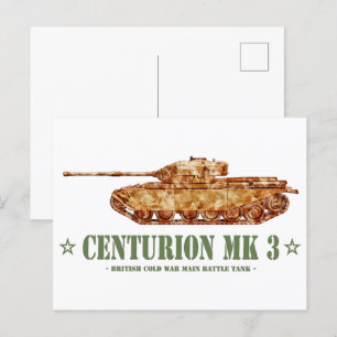 Centurion MK 3 Tank British MBT of Kall Krig Vykort