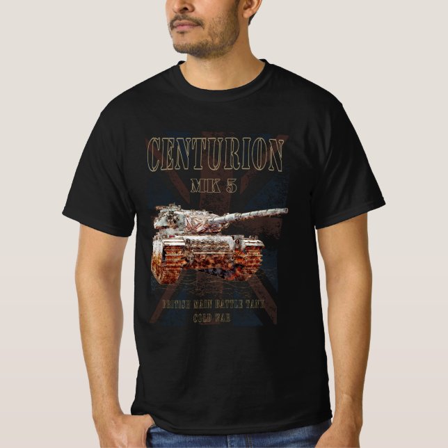 Centurion MK 5 MBT. British Main Battle Tank T Shirt (Framsida)