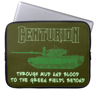 Centurion tank med klassiskt motto. laptop sleeve