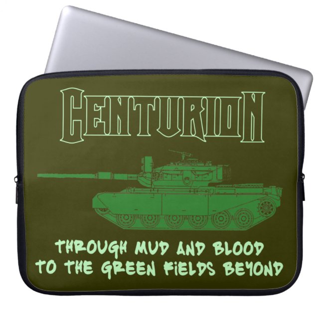 Centurion tank med klassiskt motto. laptop sleeve (Framsidan)