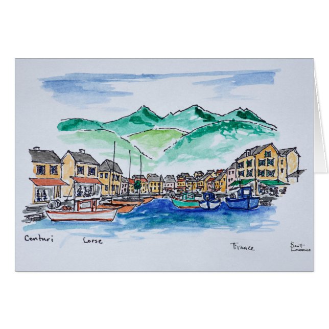 Centuris hamn| Korsika, Frankrike Hälsningskort (Framsidan Horizontal)