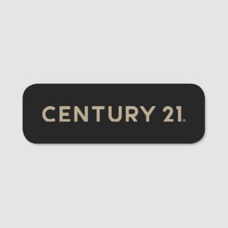 Century 21 Namn bricka-Black Guld Namnbricka
