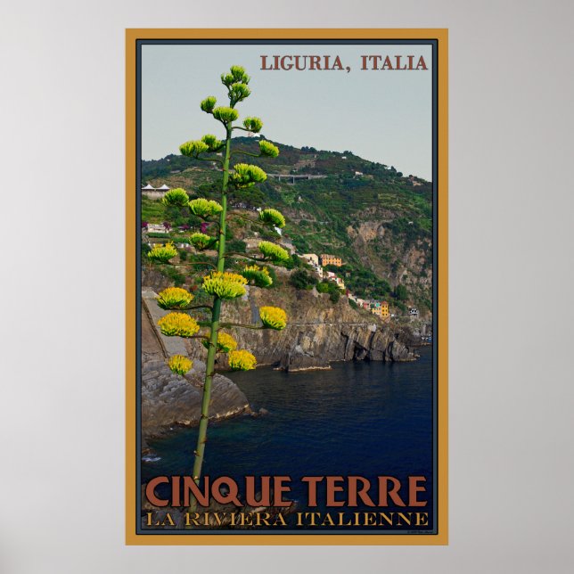 Century Plant på nedre Cinque Terre-banan Poster (Framsidan)