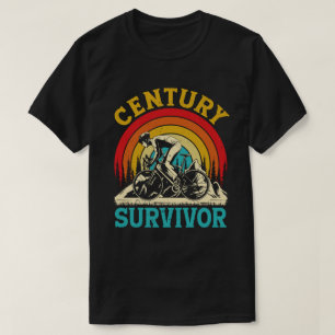 Century Survivor 100 Mile Bicycle Road Cycling T Shirt