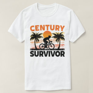 Century Survivor 100 Mile Bicycle Road Cycling T Shirt